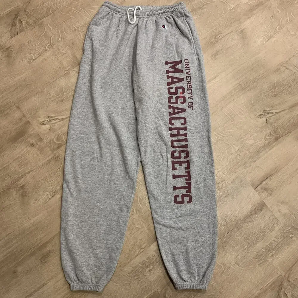Champion UMass Amherst Minutemen Gray Sweatpants Joggers Men's Medium Collegiate